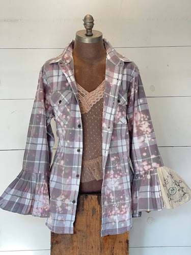 Flared Sleeve Flannel- VIOLET